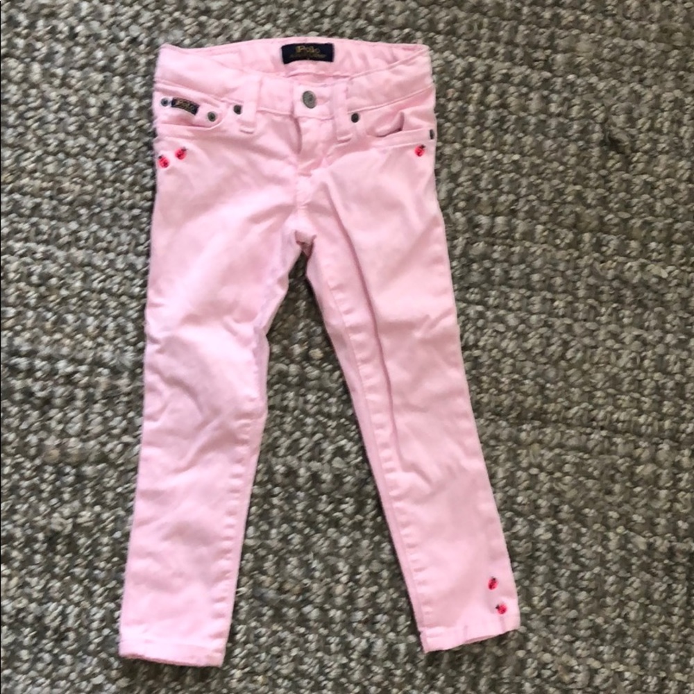 Polo pink twill skinny pants